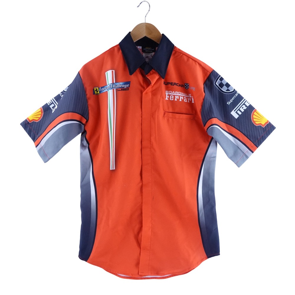 Phoenix Custom Apparel  Mens Small Ferrari Challenge Racing Shirt Orange